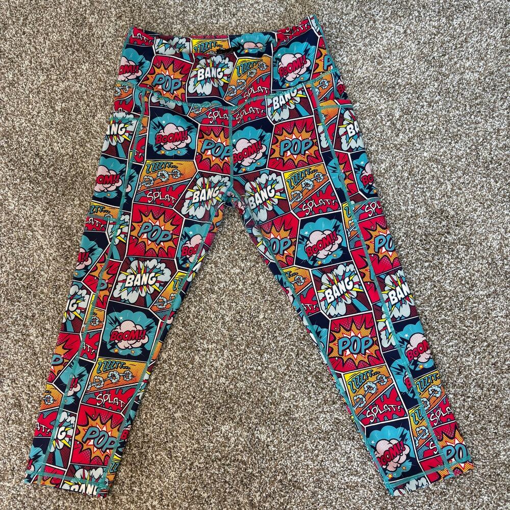 CVG Original Comic Book Capri Leggings Discontinued Print Large Pockets